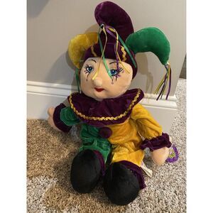 Court Jester Clown Purple,‎ Green, Yellow 14" Long Embroidered Eye Lashes